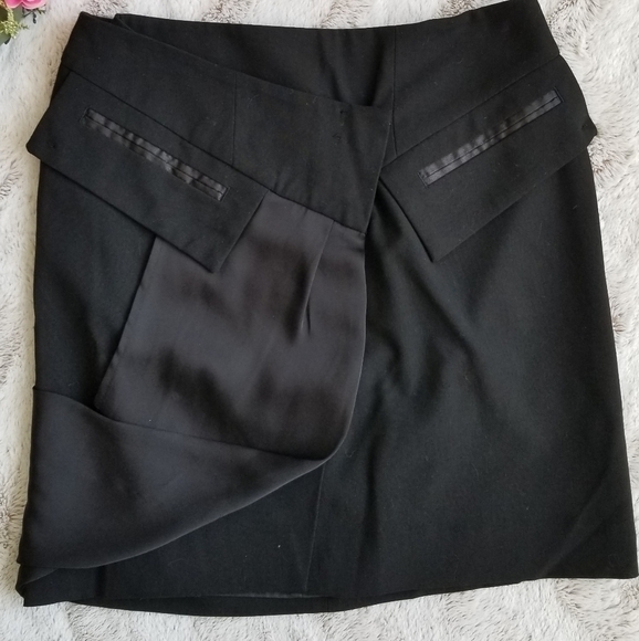 ✨️CL She Said Black Sash Design Mini Skirt Clasp Close Size 0 - Picture 1 of 8